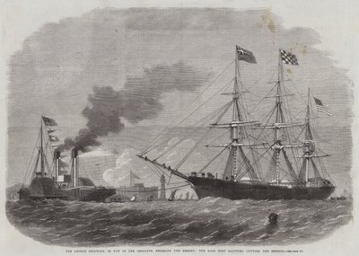 The George Griswold, in Tow of the Resolute, entering the Mersey, the Rock Fort saluting, dipping the Ensign by Edwin Weedon